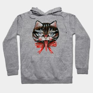 Cute black cat Krampus face Hoodie